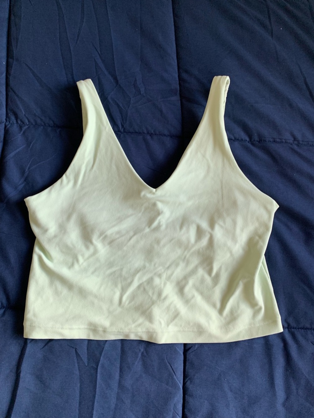 Athleta Light green V-Neck Cropped Sports Bra Tank Size Medium